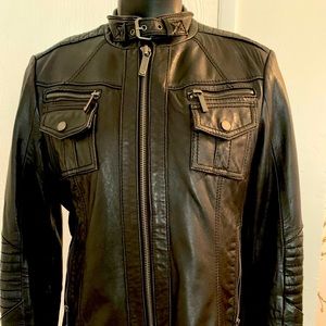 Women’s Michael Kors Black Leather Jacket Size L